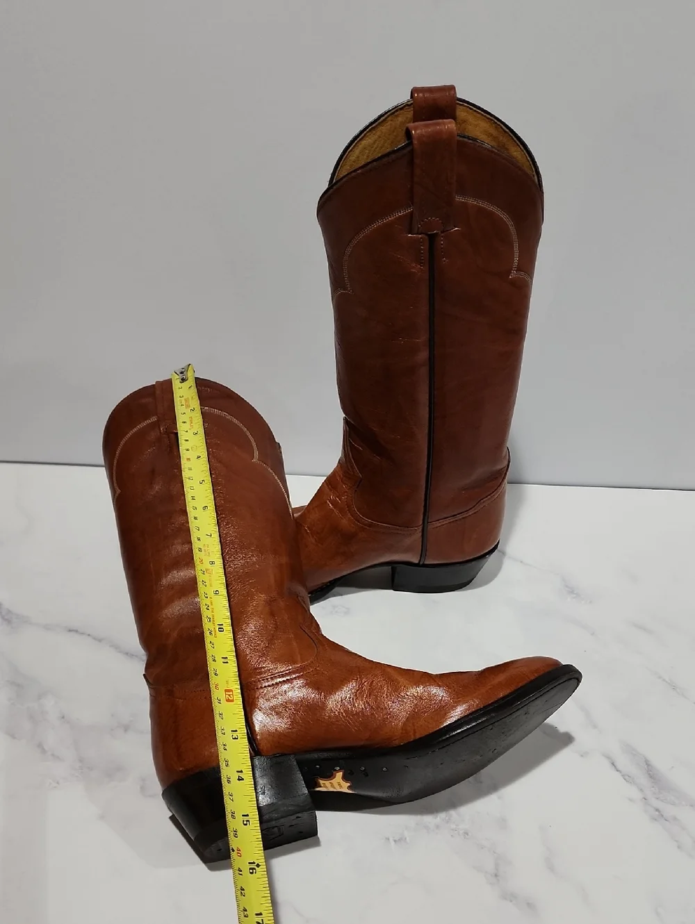 Tony Lama Brown Genuine  Leather Soles  Cowboy Boots